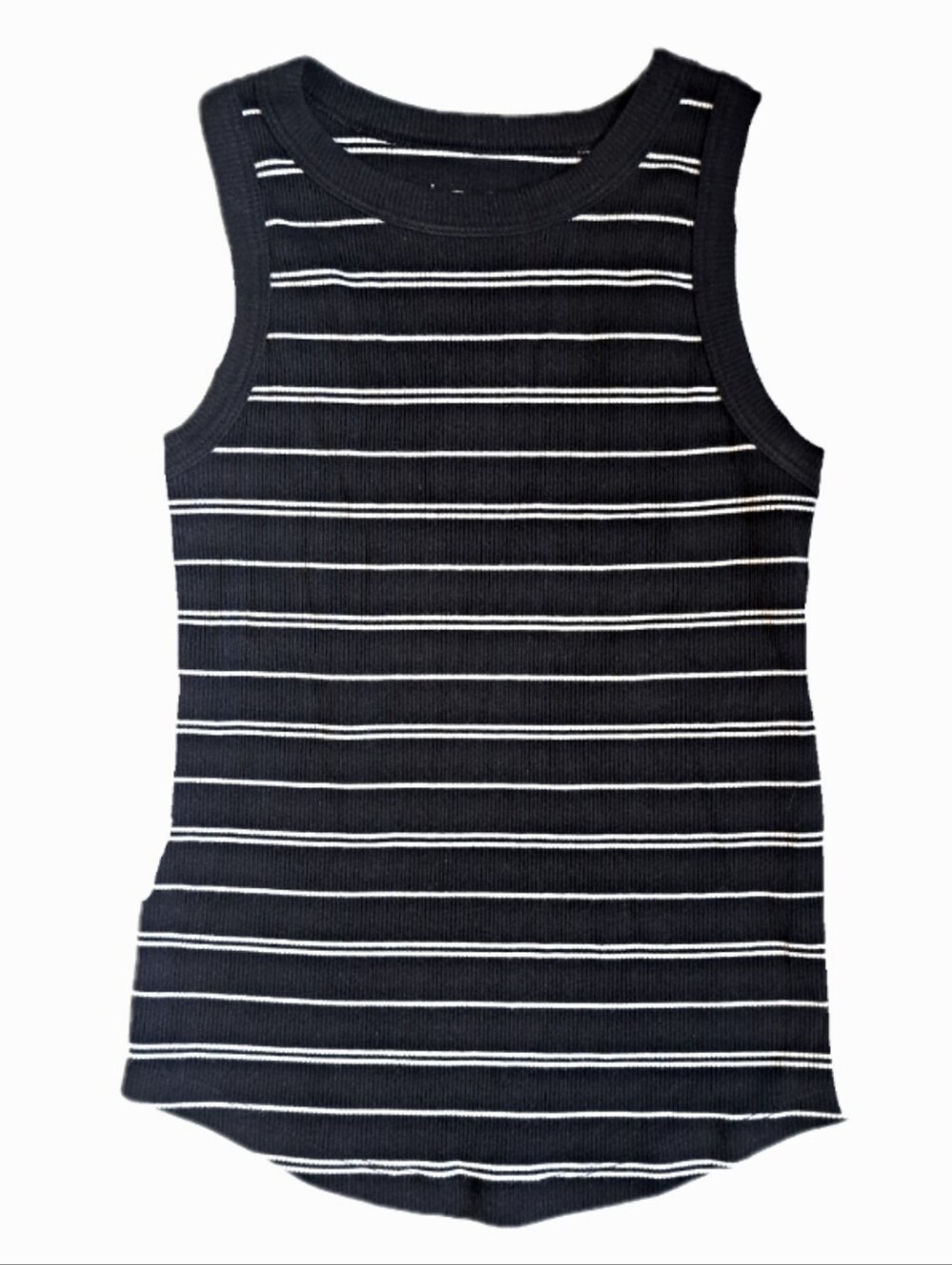 4/$15 🌻 SO Size XS Black Halter Tank with White Stripes
